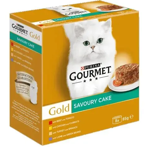 Gourmet Cat Wet Food Savoury Cake Meat And Vegetables 8 Pcs 680g