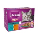 أكياس طعام القطط Whiskas 1+ Duo Surf & Turf in Jelly (12 × 85 غرام)