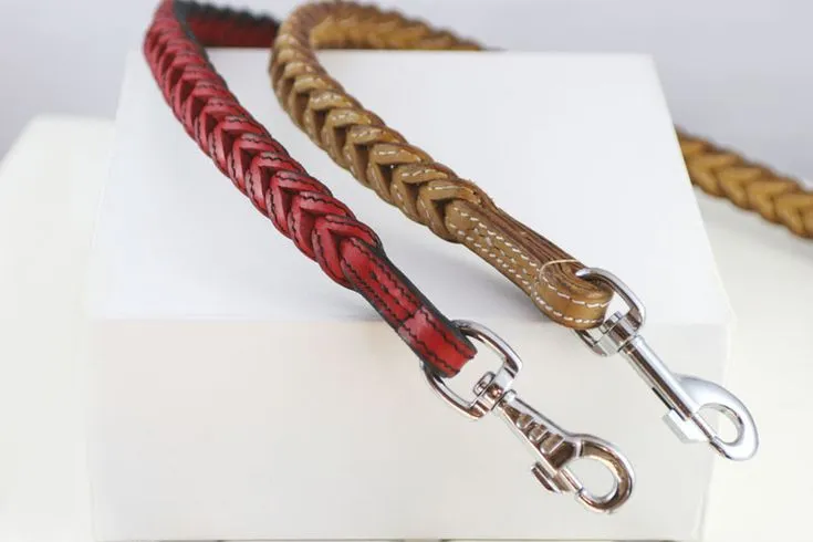 Dog Leash Strong Leather For Large Braid