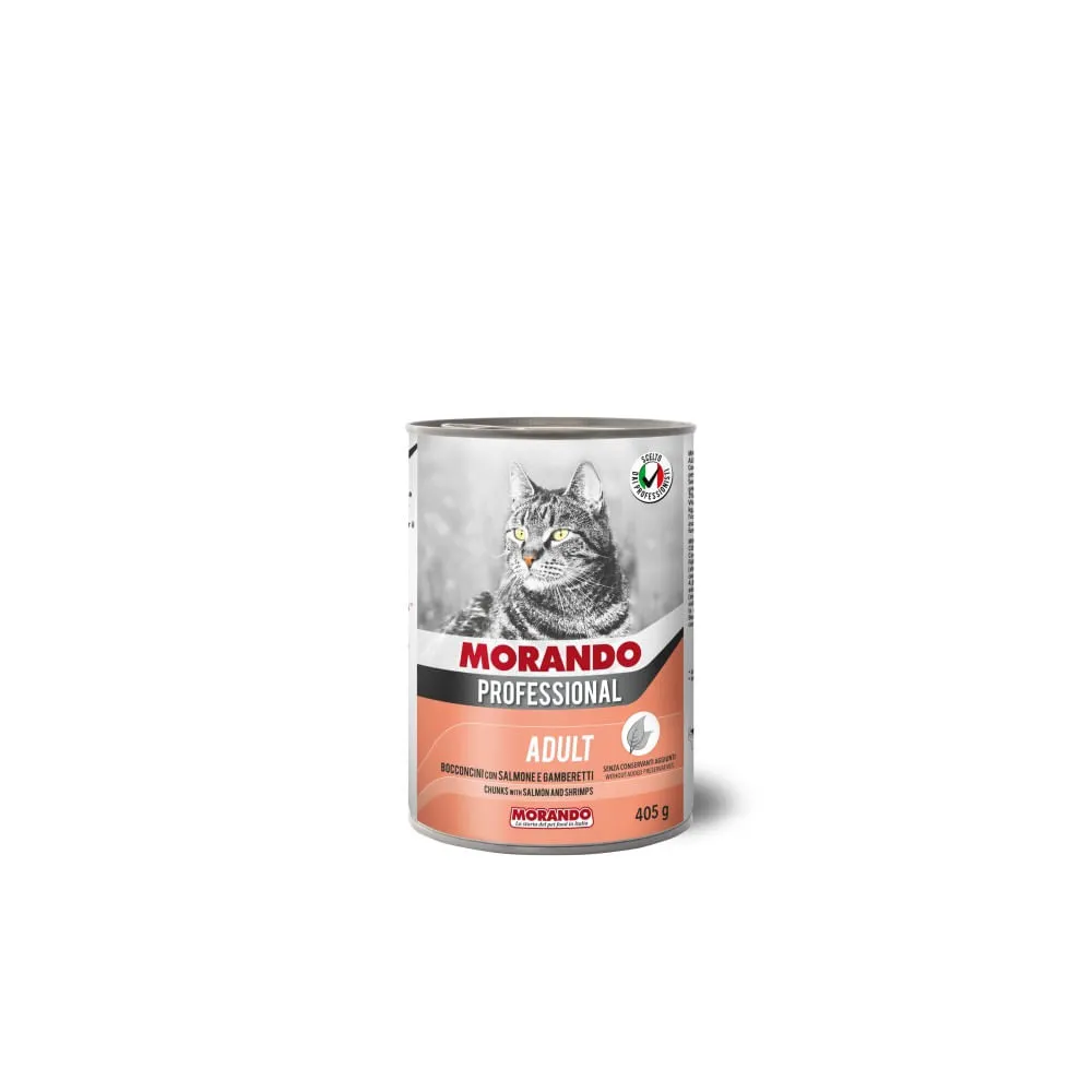 Morando Cat Wet Food Salmon & Shrimps Chunks 400g