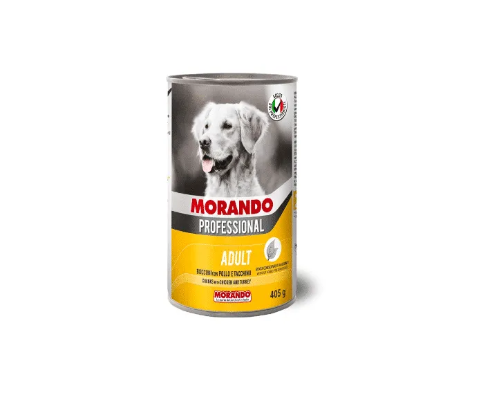 Morando wet food with chicken and turkey chunks 400g for dogs