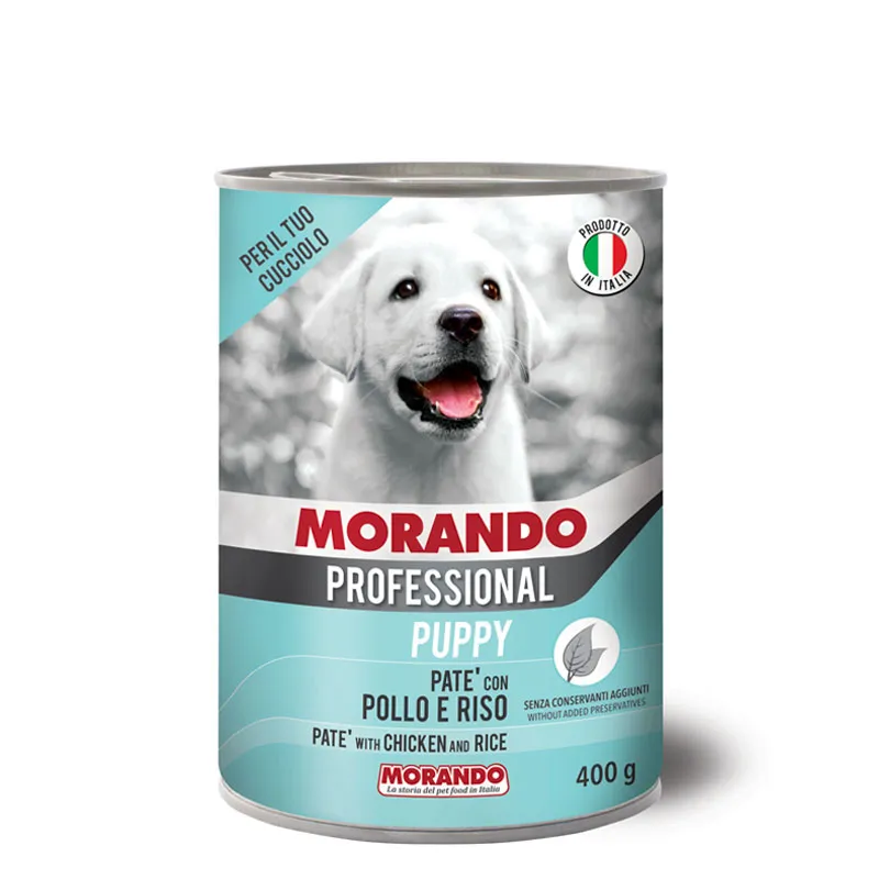 Morando wet food with chicken and rice pate 400g for puppy