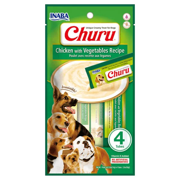 Churu chicken with vegetables recipe 4 tubes treats for dog