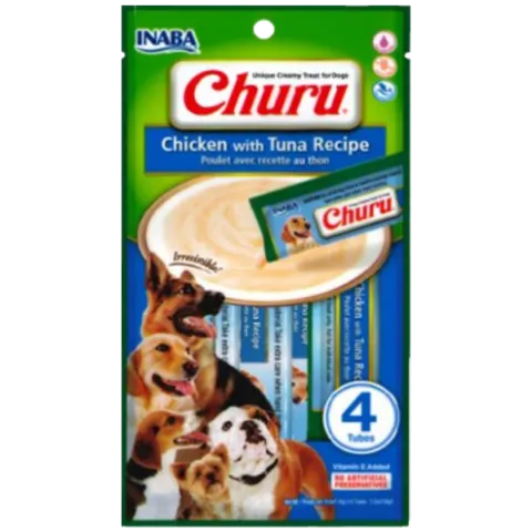 Churu chicken with tuna recipe 4 tubes treats for dog