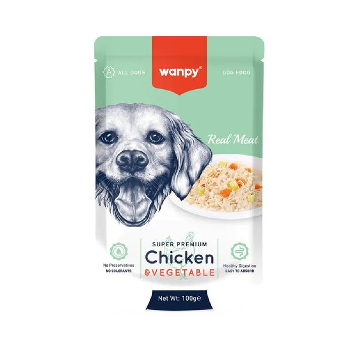 Wanpy wet food with chicken and vegetable 100g for dogs