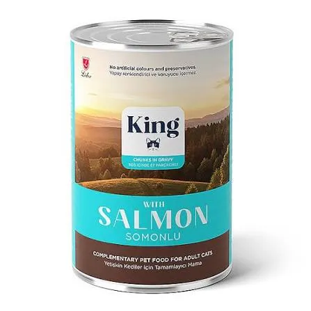 King Cat Wet Food Cunks In Gravy Salmon 400g