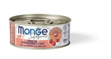 Monge supreme sterilised tuna with brown rice and goji 80g