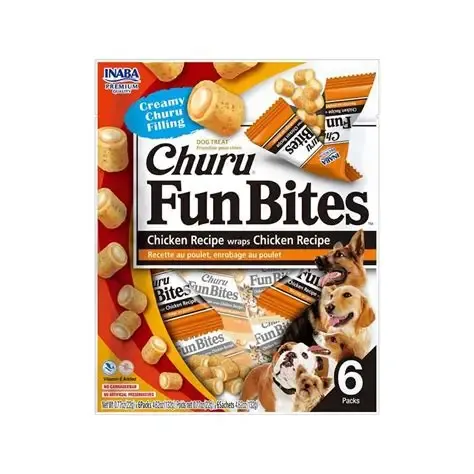 Inaba Churu fun bites for dogs with chicken recipe 6×22g
