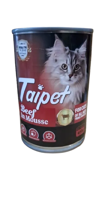 Taipet Cat Wet Food Beef In Mousse 400g