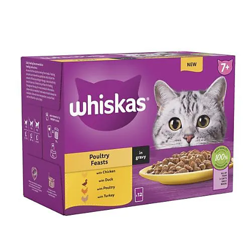 Whiskas Cat Wet Food Poultry Feasts 12x85g