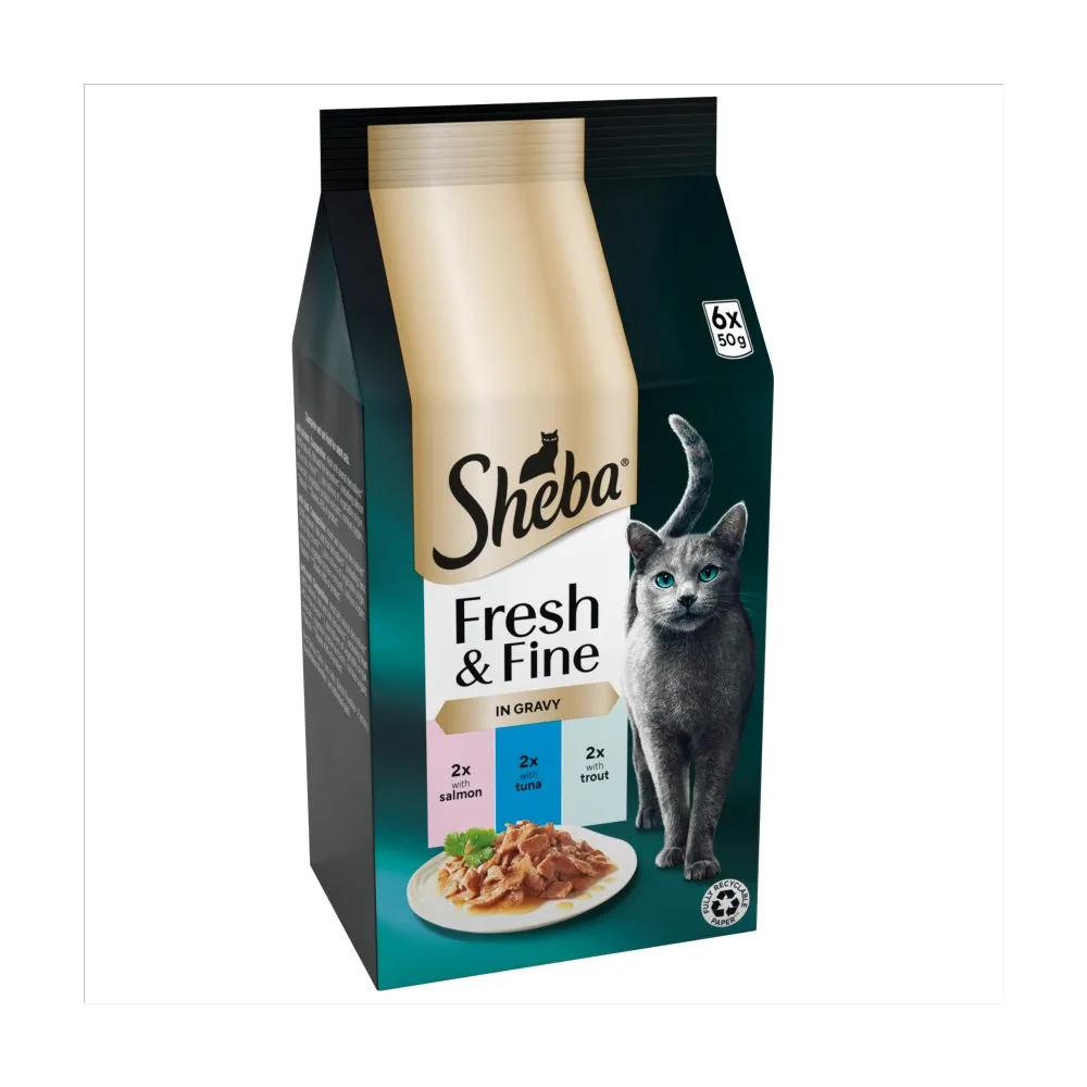 Sheba Cat Wet Food Tuna & Cod In Gravy 6x50g
