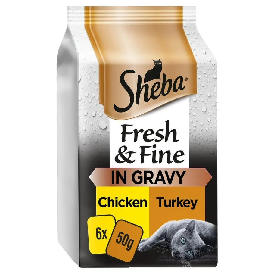 Sheba Cat Wet Food Chicken & Turkey 6x50g