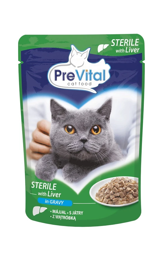 Prevital Wet Cat Food Sterile with Liver in Gravy 100g
