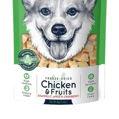 Wanpy Dog Treat Freeze Dried Chicken & Fruits 40g
