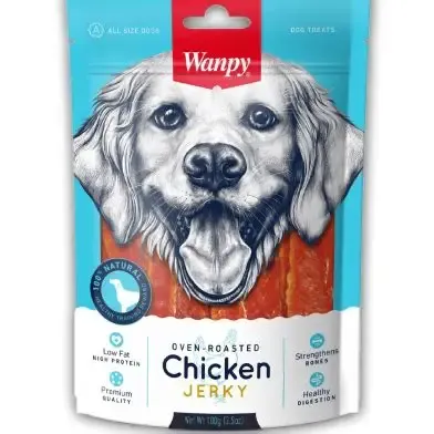 Wanpy Dog Treat Chicken Jerky Steaks 100g