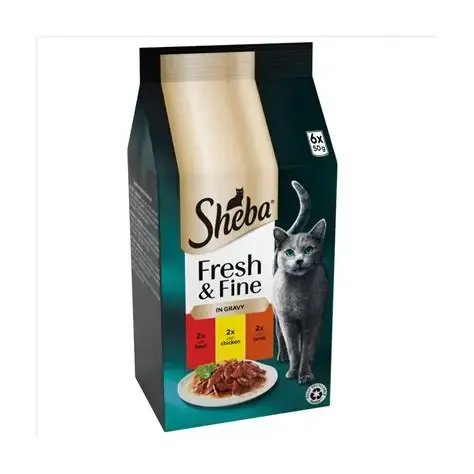 Sheba Fresh & Fine - Beef & Chicken & Lamb In Gravy (6x50g)