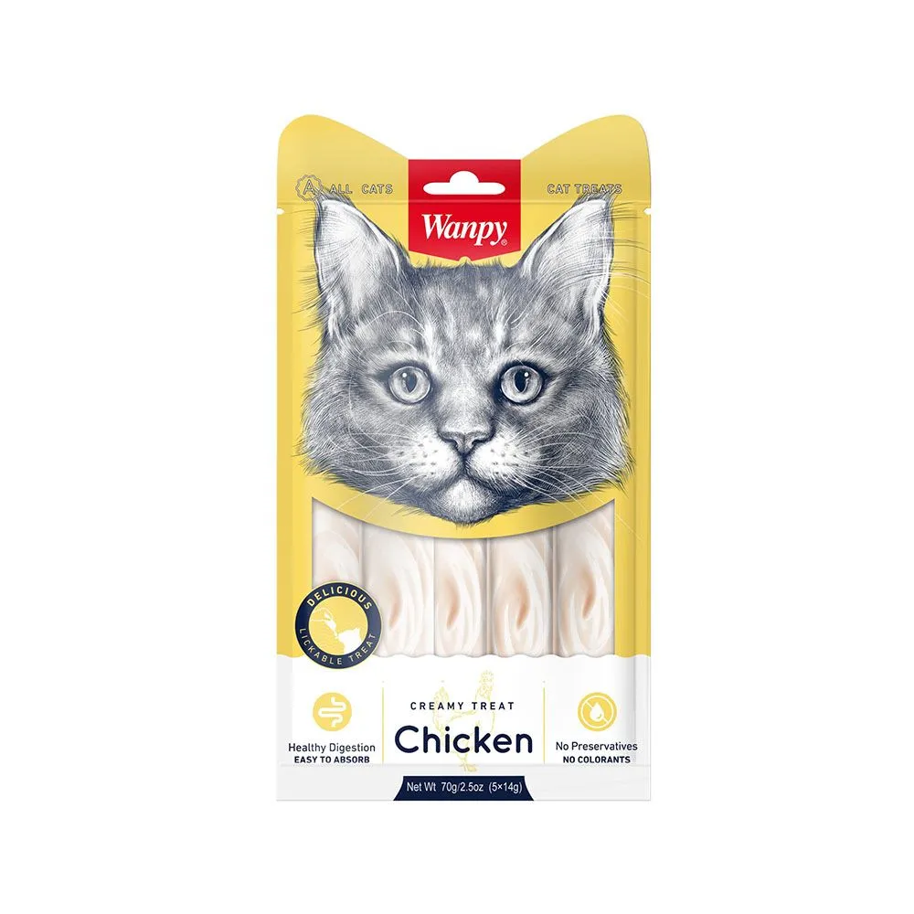 Wanpy Cat Treat Lickable Treat Chicken 5x14g