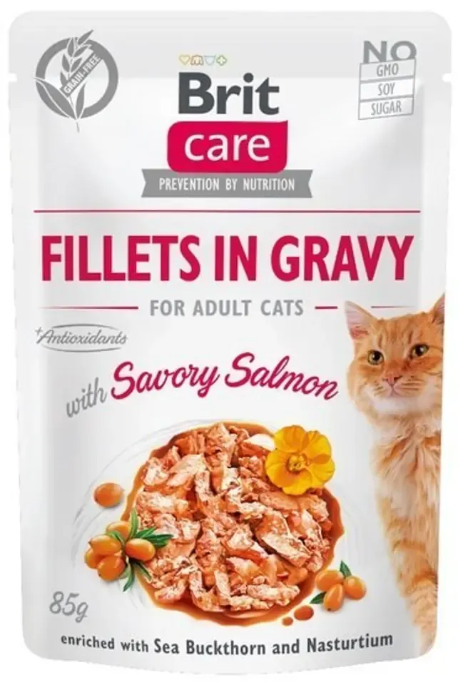 Brit Care Fillets In Gravy With Savory Salmon 85G