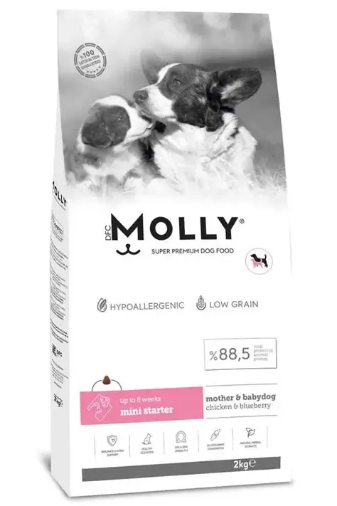 Molly Dog Food Mini Starter Mother & Baby Dog Chicken & Blueberry 2Kg