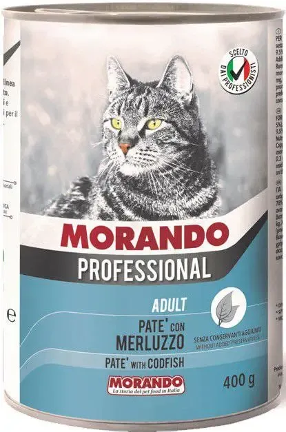 Morando Cat Wet Food with Codfish Canned Pate 400 g