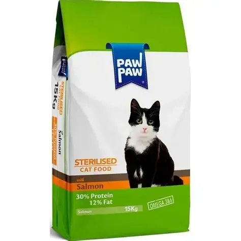 Paw paw Cat Dry Food Sterilised. 15kg