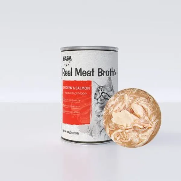 Easa Real Meat Broth Cat Wet Food Chicken & Salmon 400g