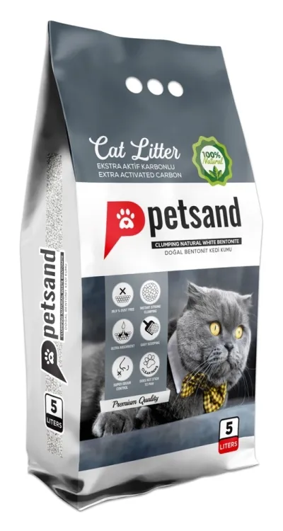 Pet Sand Cat Litter With Carbon 5l