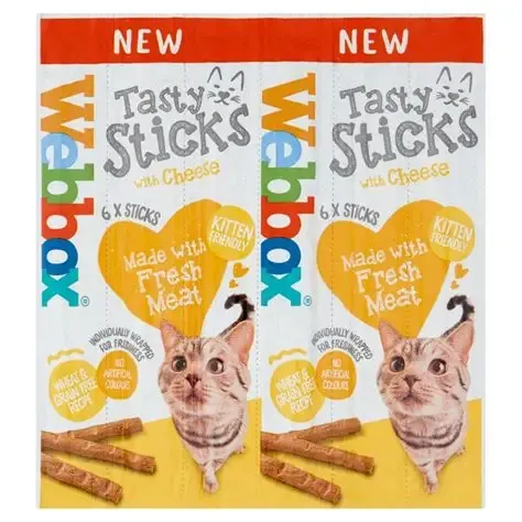Webbox Cat Treat Sticks Cheese 6x5g